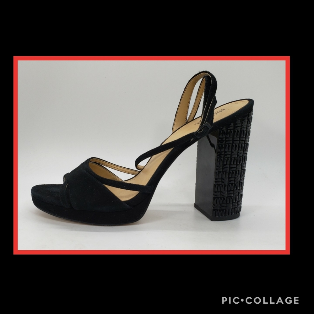 Micheal Kors Black Suede Jeweled Platforms Size 9 - Picture 4 of 9